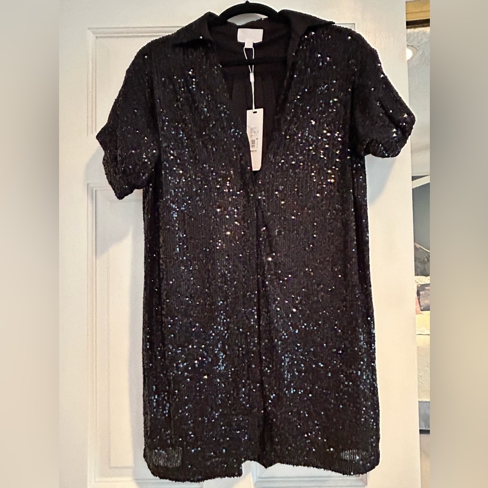 Black sparkly sequin dress